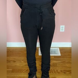 Black “Stacked” Sweatpants/Yogapants